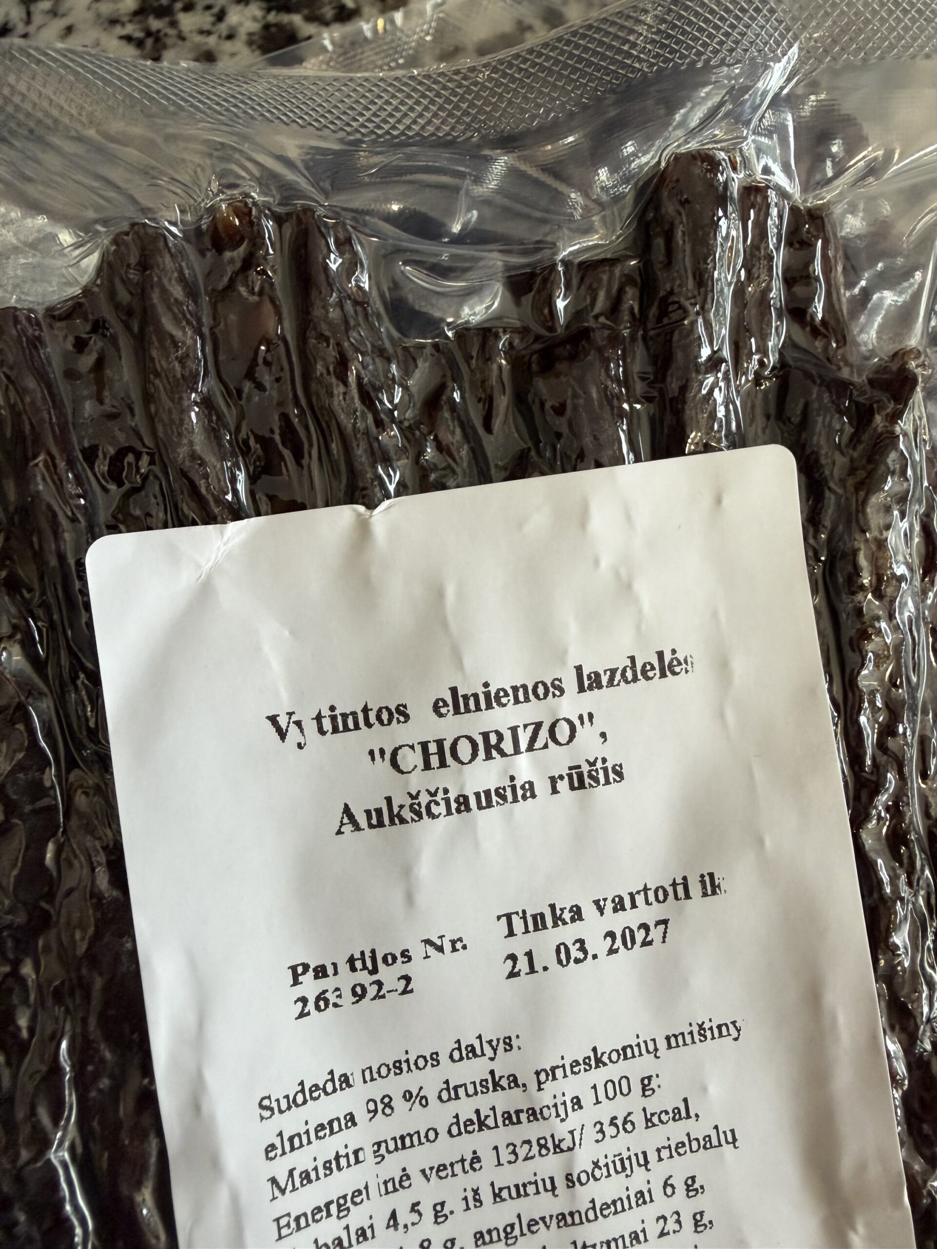 Vytintos elnienos “Chorizo” lazdelės